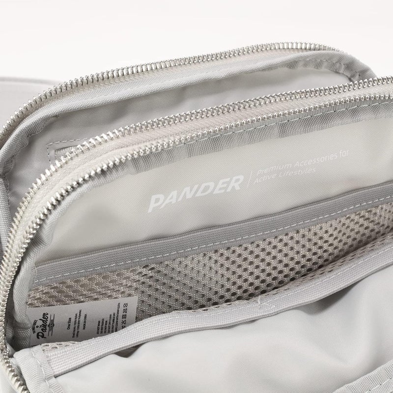 Pander Everywhere Belt Bag for Women, 5 Zipper Pockets Nylon Crossbody Fanny Pack Purse (Seal Grey) - Image 4